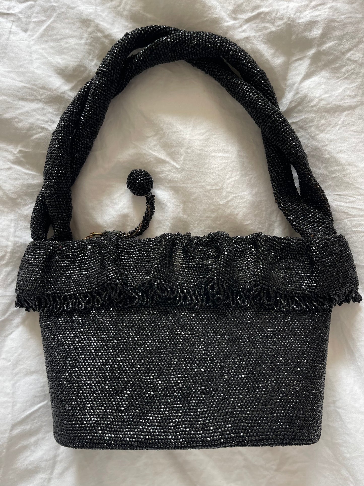 Black Beaded Vintage Purse
