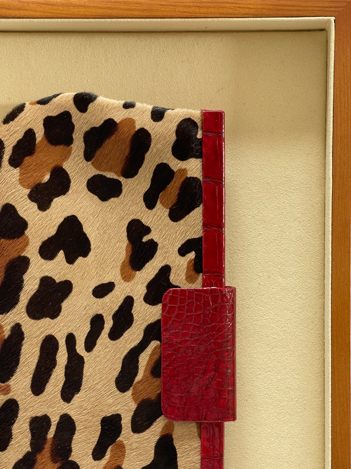 Genuine Crocodile and Pony Hair Leopard Clutch