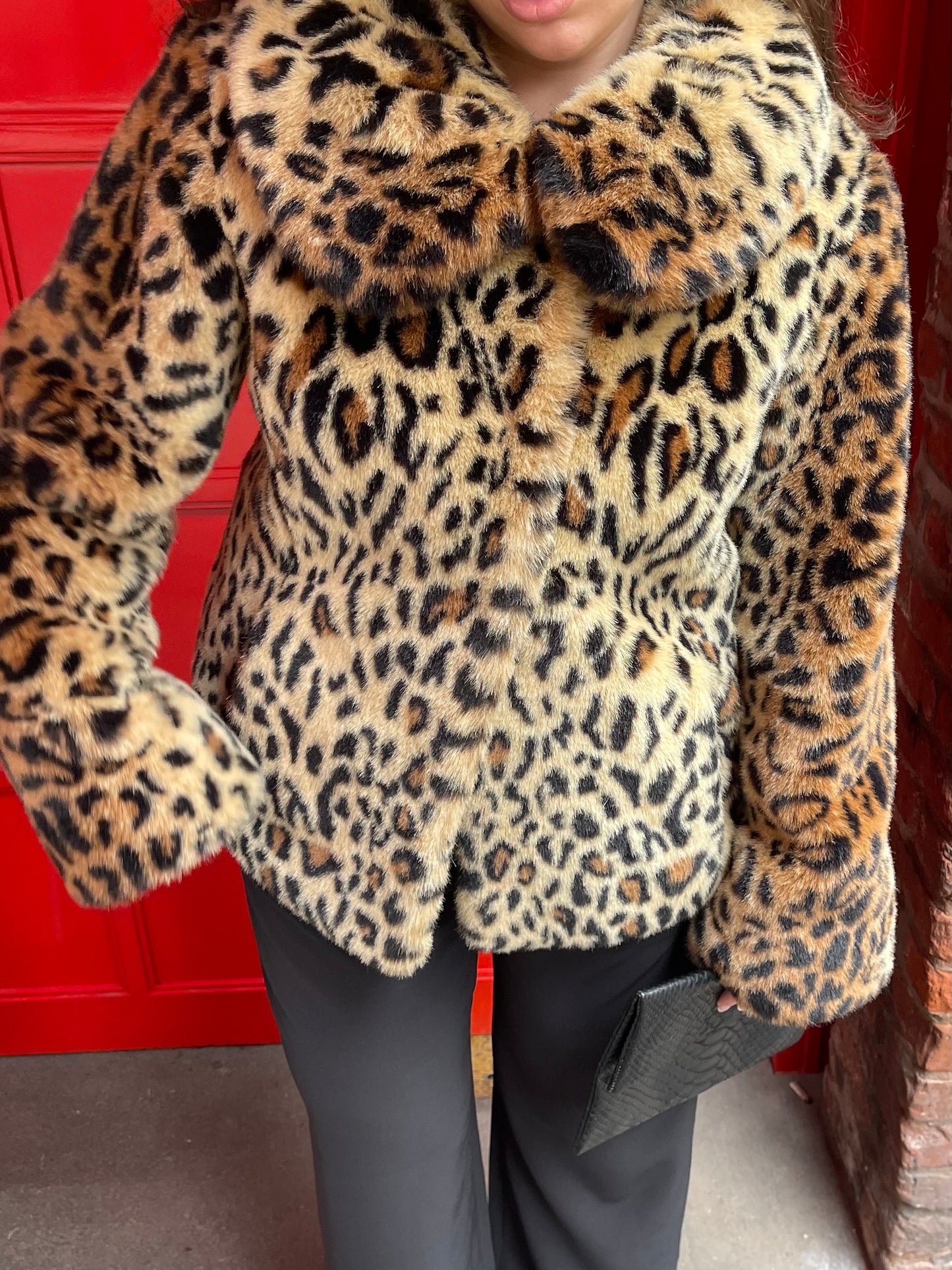 90s Leopard Faux Fur Jacket