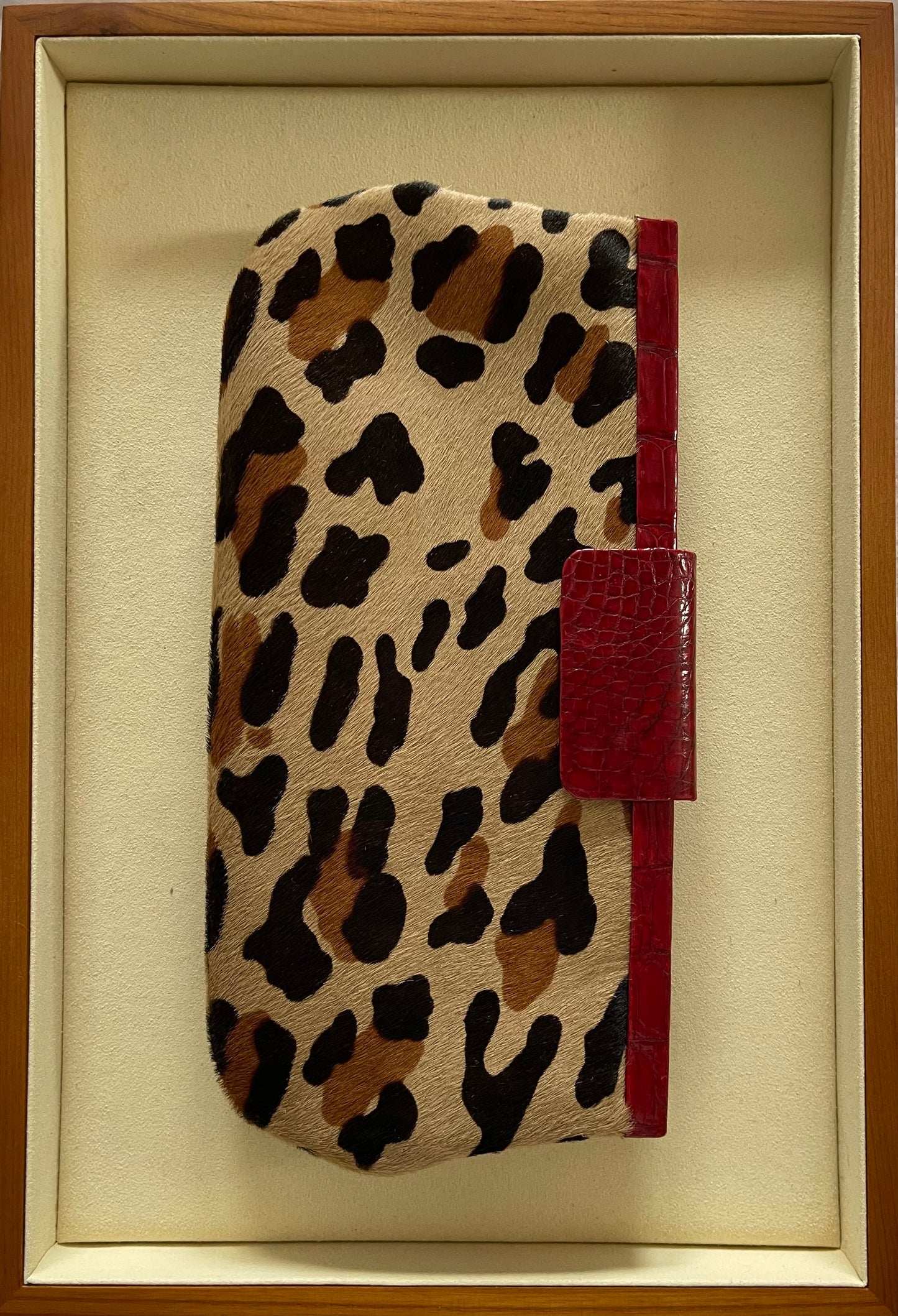 Genuine Crocodile and Pony Hair Leopard Clutch