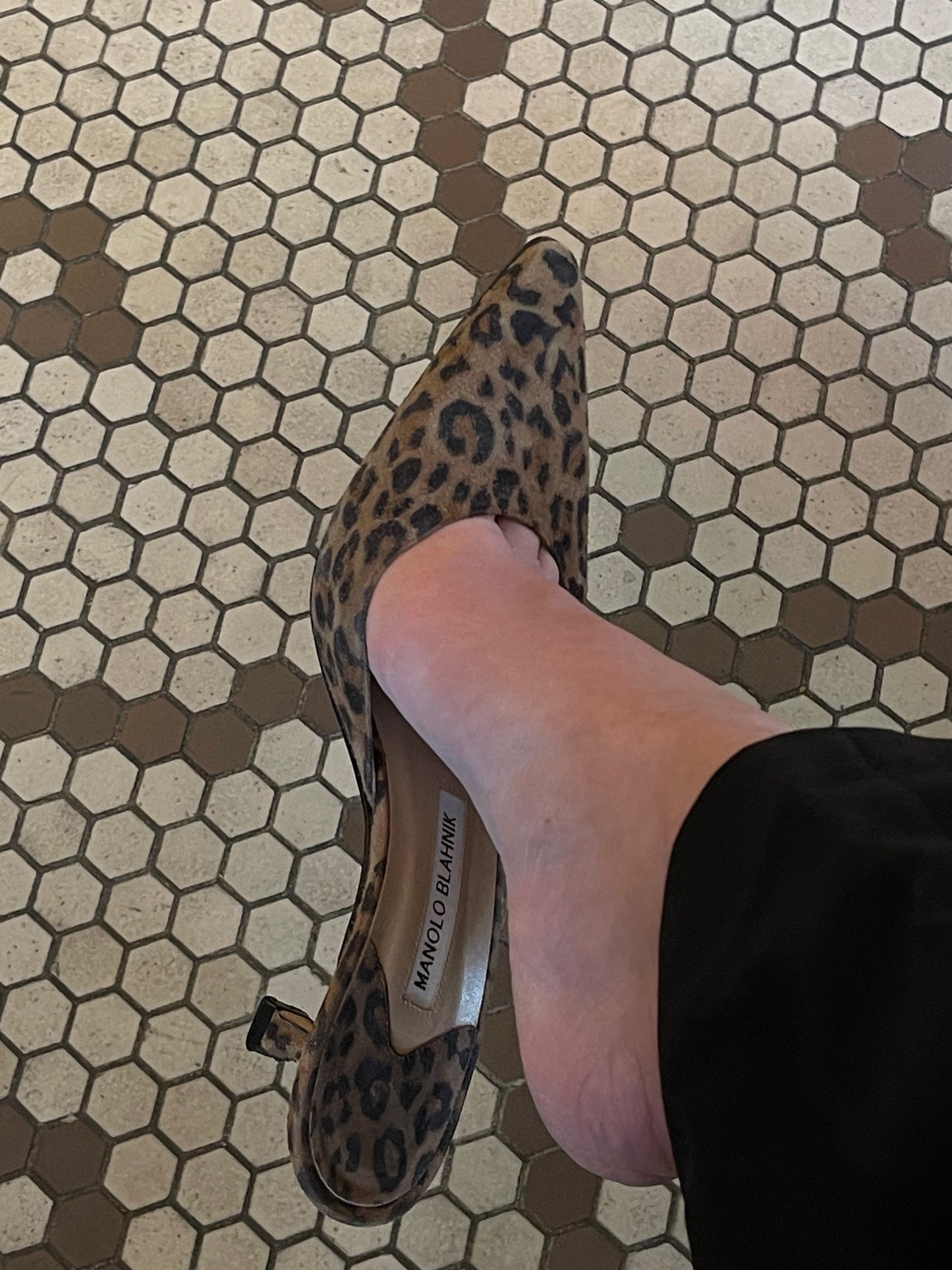 Leopard Manolo Blahnik Mule Heels Size 37