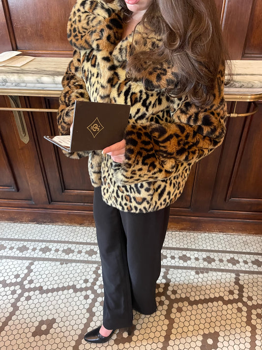 90s Leopard Faux Fur Jacket