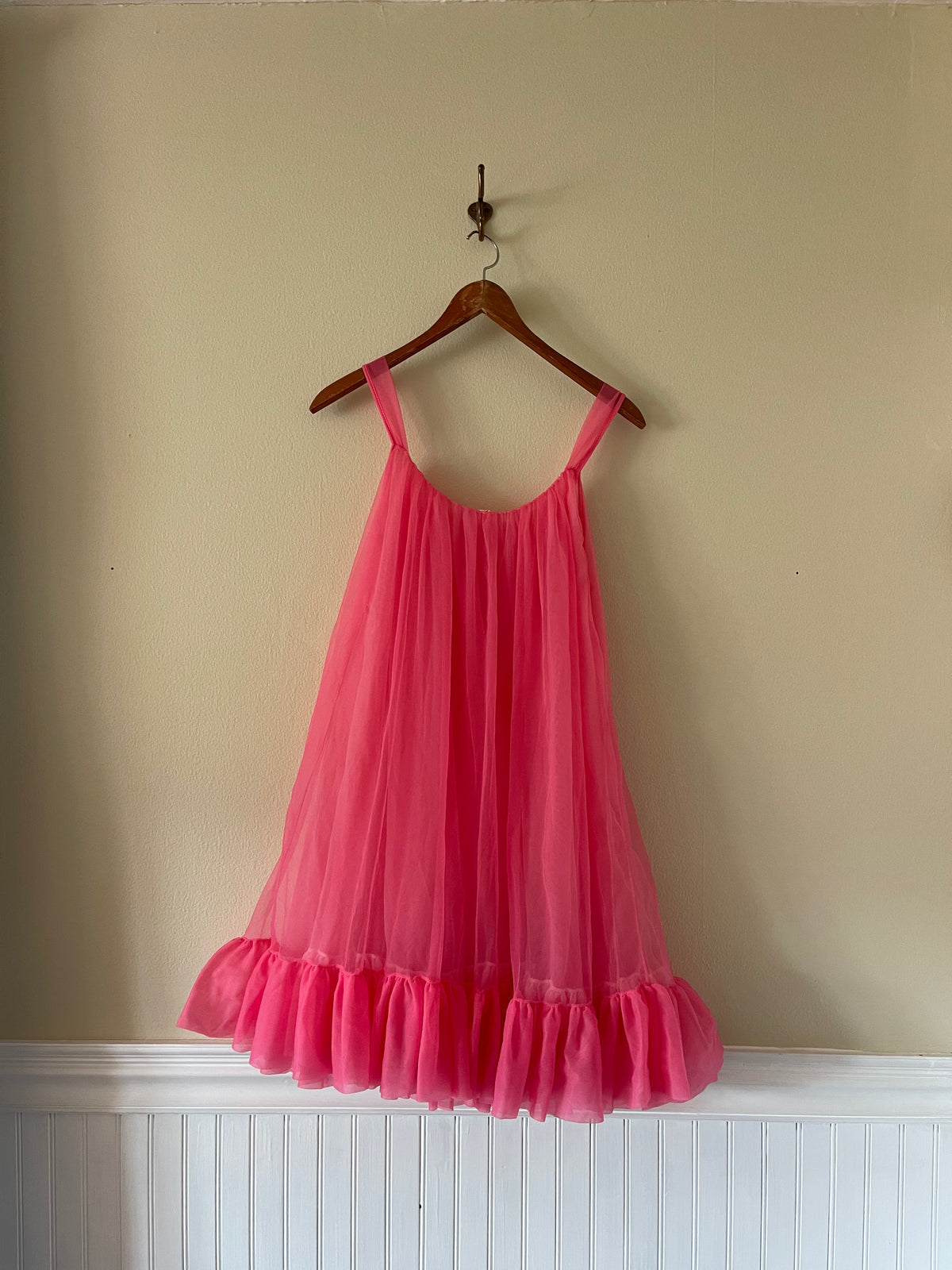 Vintage Pink Chiffon Dress Size S/M