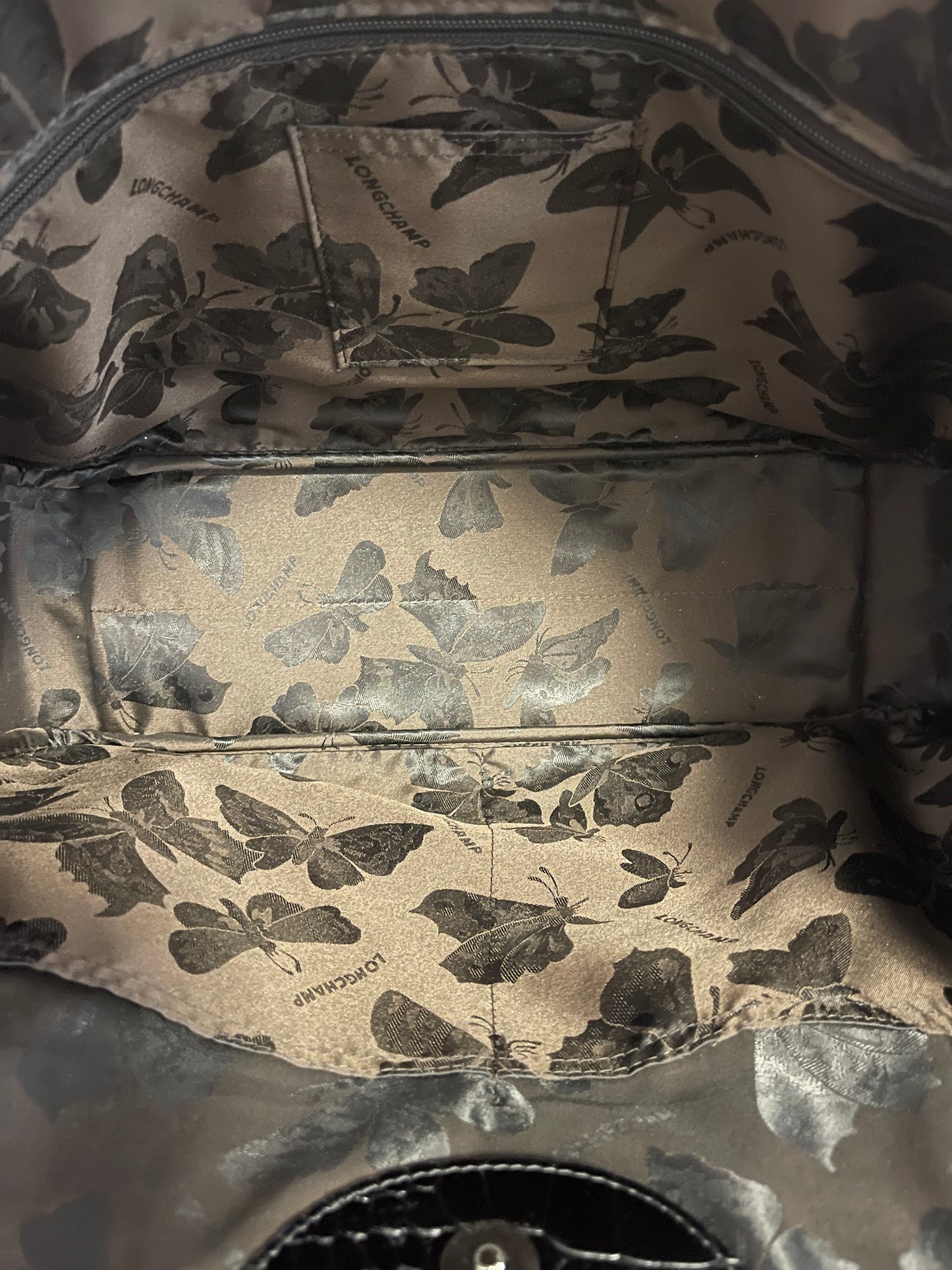 90s Longchamp Croc Embossed Leather Tote