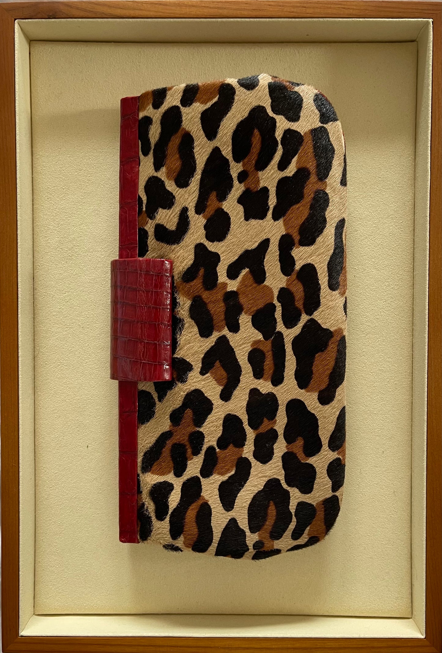 Genuine Crocodile and Pony Hair Leopard Clutch