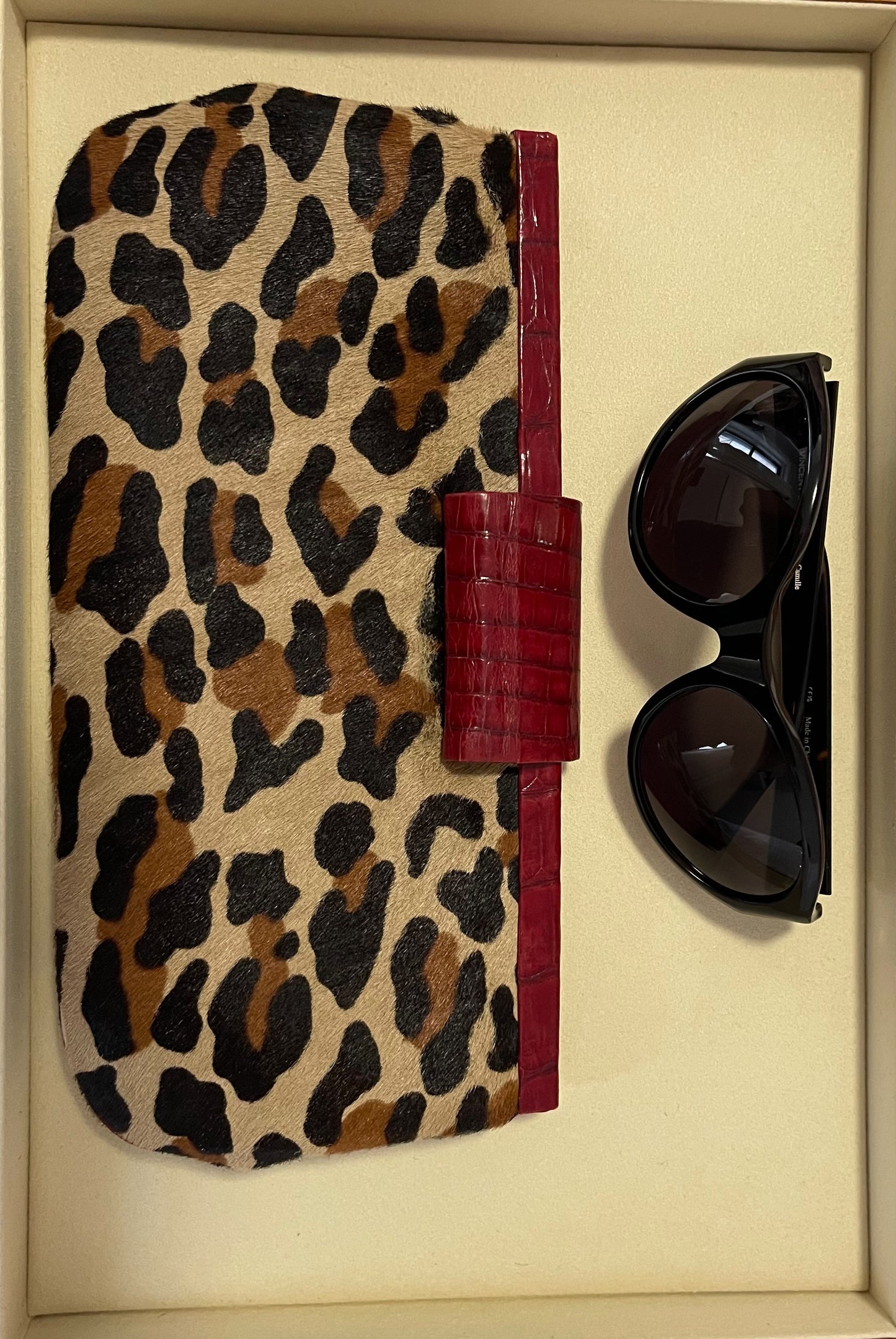 Genuine Crocodile and Pony Hair Leopard Clutch