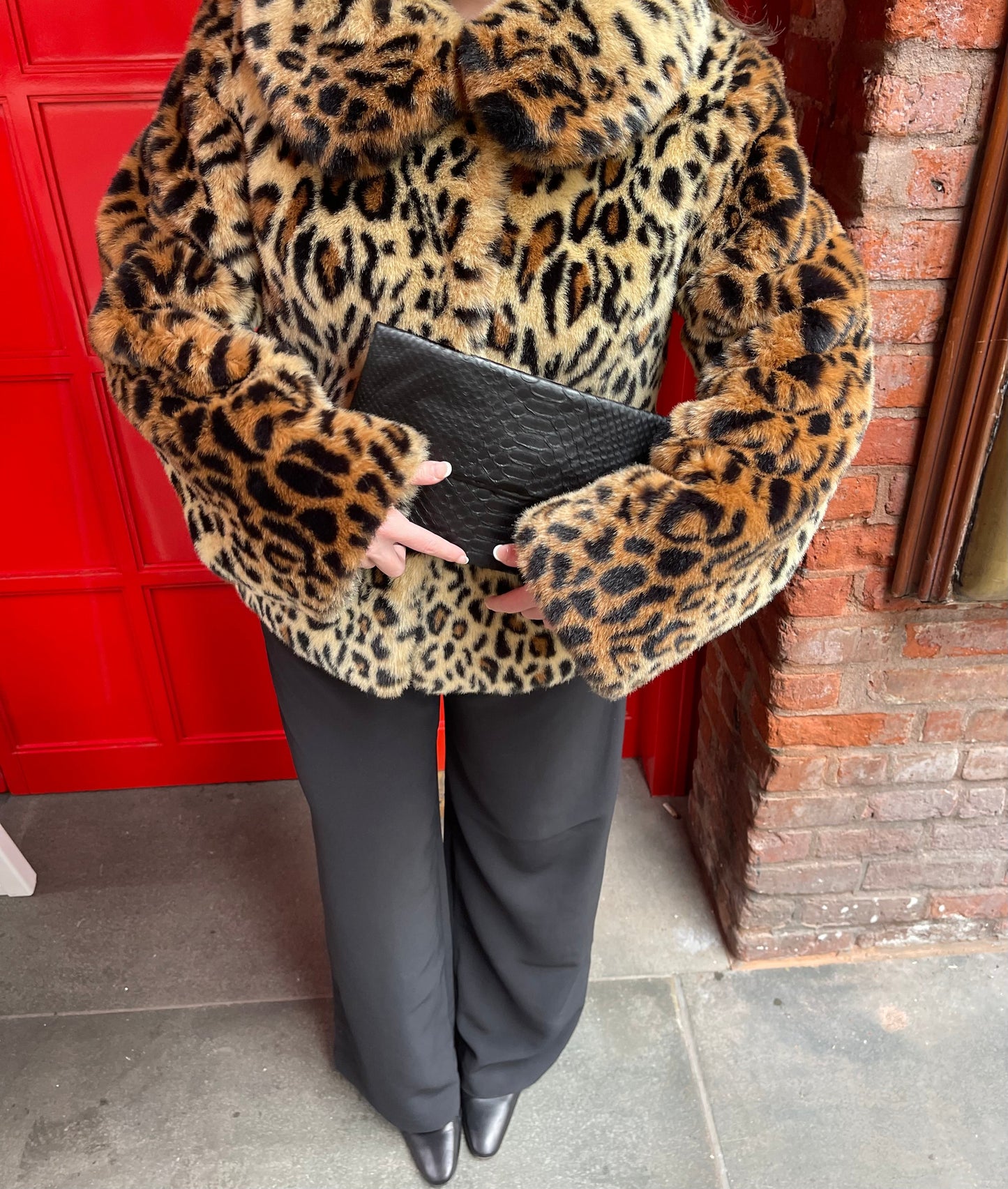 Vintage Black Snake Embossed Clutch