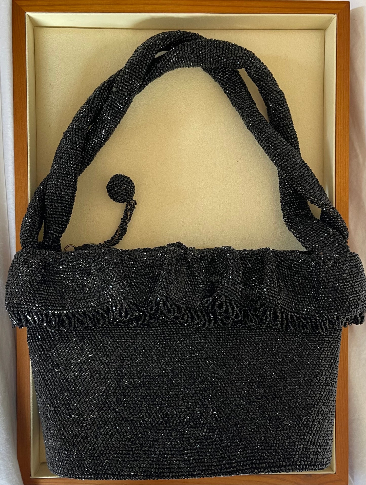 Black Beaded Vintage Purse