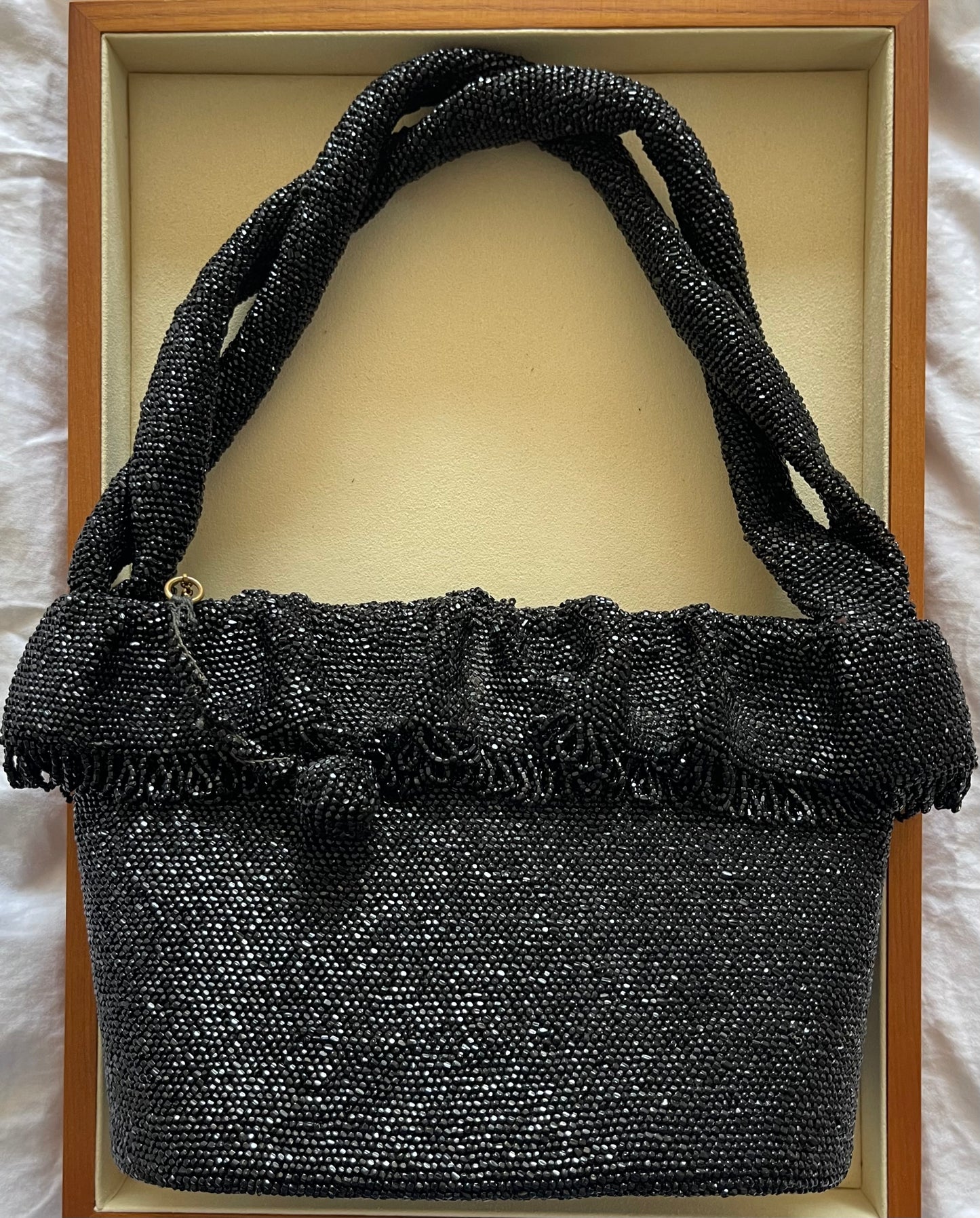 Black Beaded Vintage Purse
