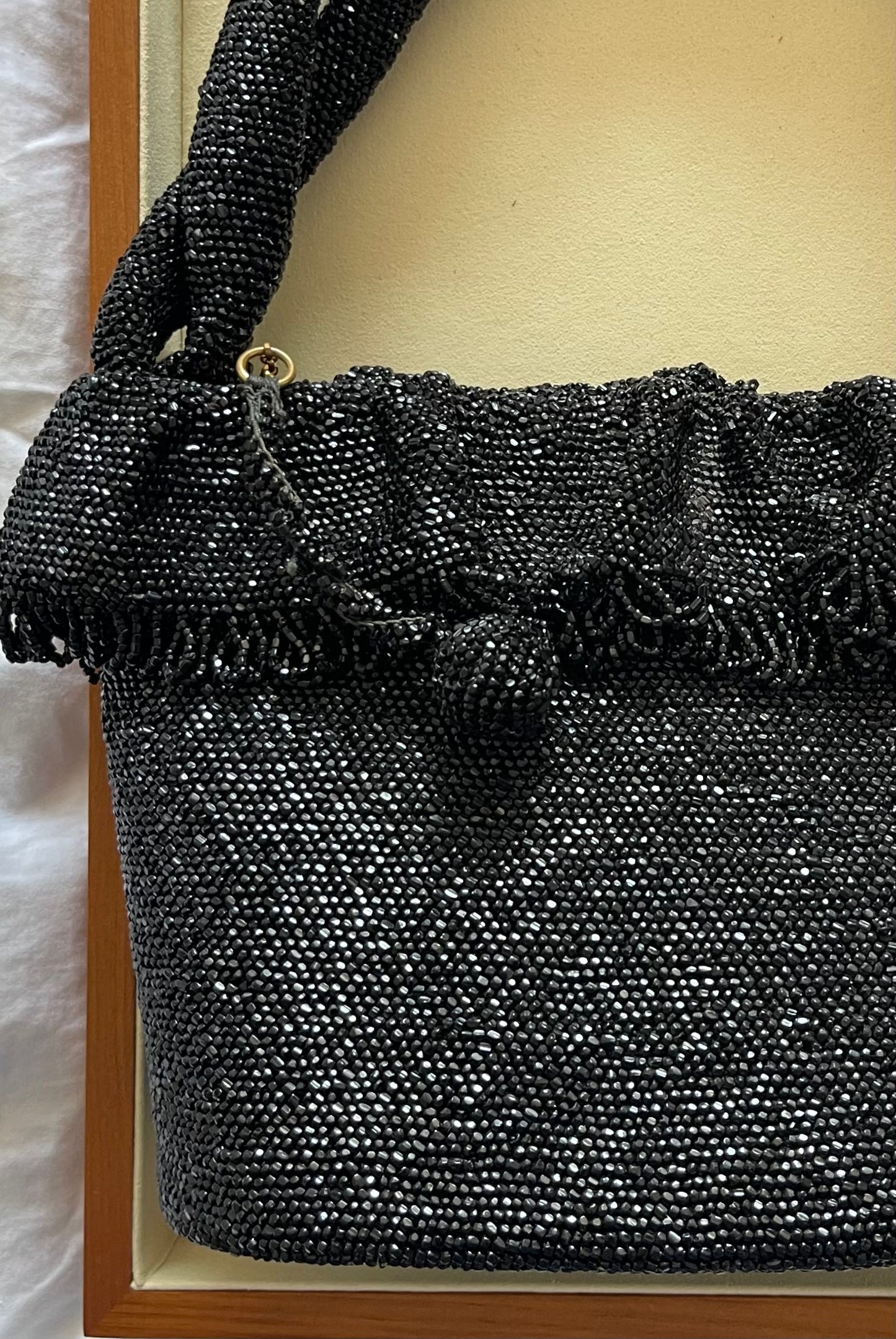 Black Beaded Vintage Purse
