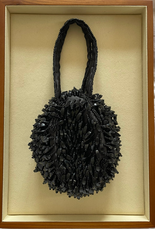 90s Black Vintage Beaded Bag
