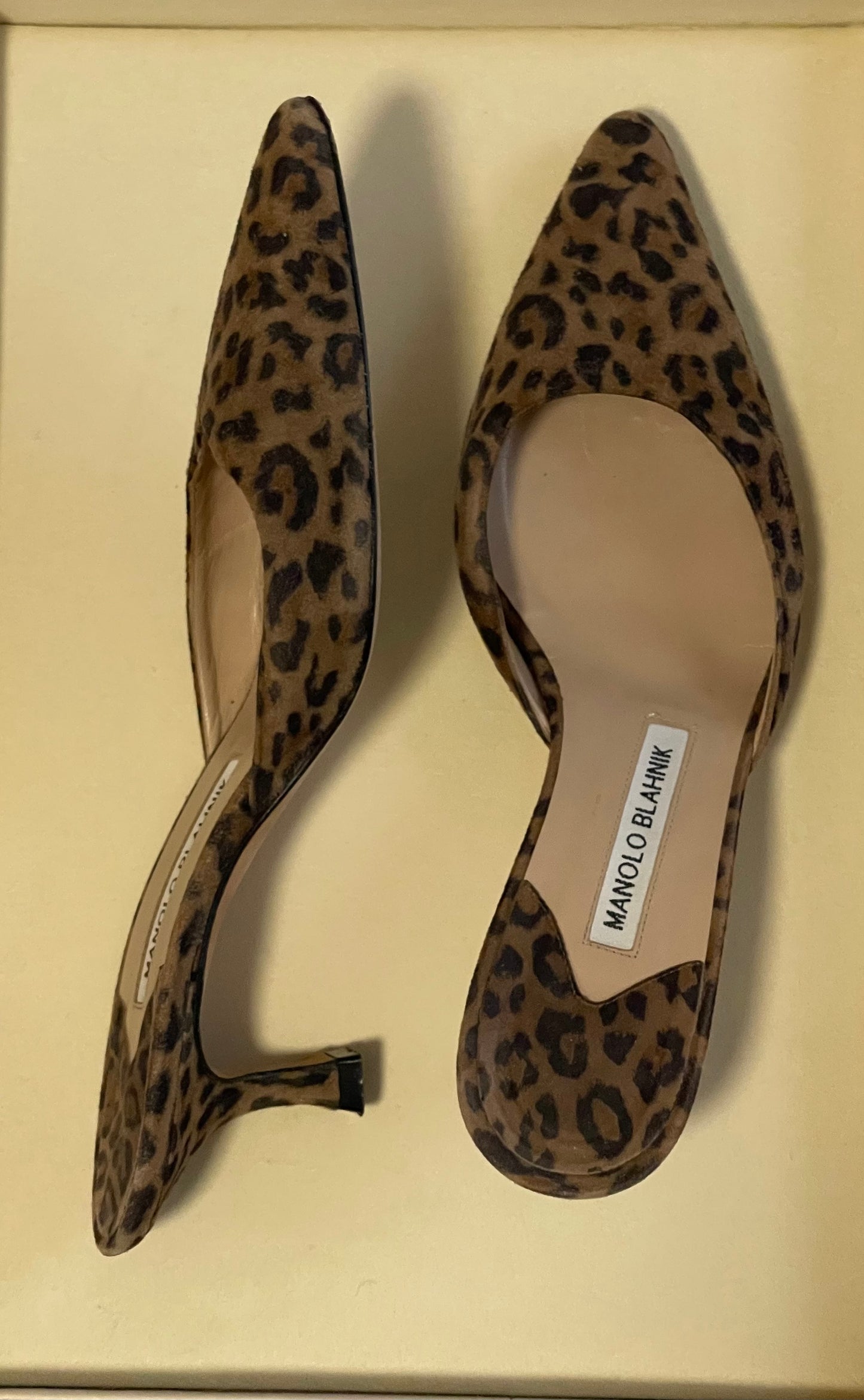 Leopard Manolo Blahnik Mule Heels Size 37