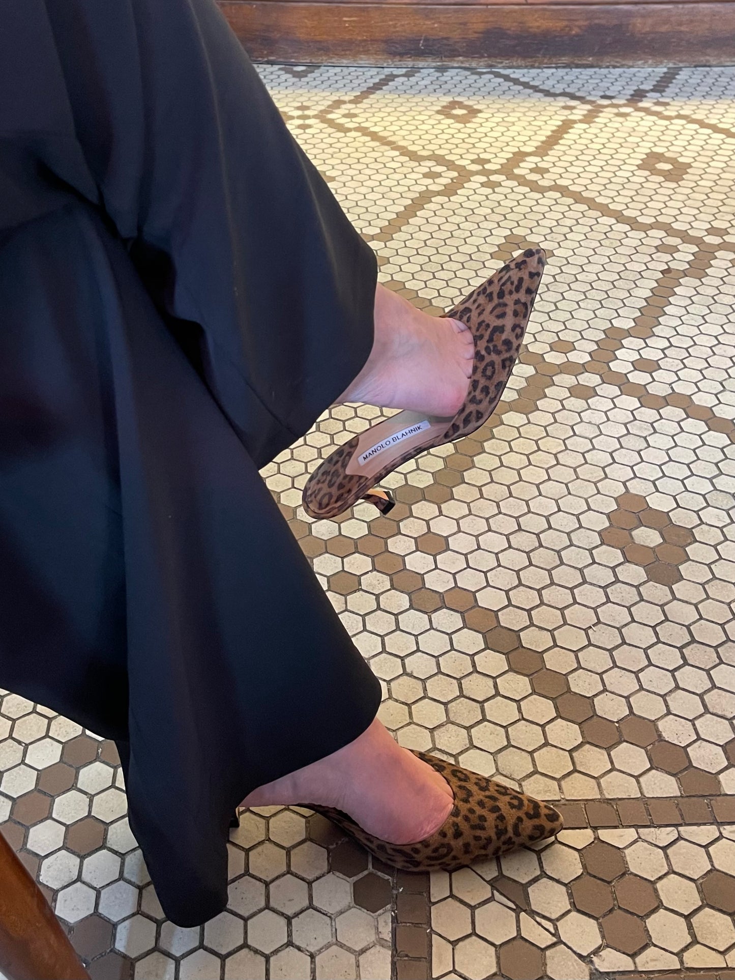 Leopard Manolo Blahnik Mule Heels Size 37