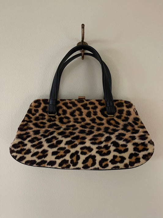 Vintage Rare 1960s Leopard Shoulder Bag